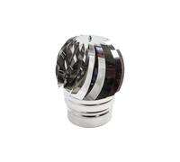 Fumaiolo da 140mm tipo radiante eolico inox AISI 304 base tonda innesto M maschi