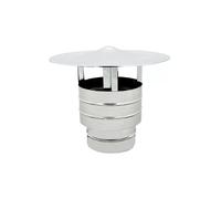 Fumaiolo da 180mm antivento inox base tonda innesto M maschio