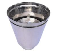Fumaiolo da 220mm terminale veneto inox base tonda M maschio