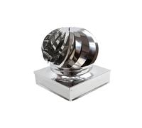 Fumaiolo da 32x42cm base rettangolare tipo radiante eolico inox AISI 304