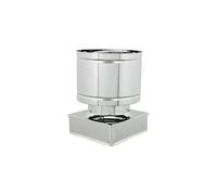 Fumaiolo da 42x42cm tipo botte 4 venti inox AISI 304 base quadra