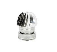 Fumaiolo da 80-130mm radiante tipo eolico inox AISI 304 base tonda doppia parete