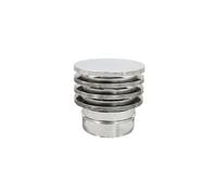 Fumaiolo da 80mm tipo Zara di acciaio inox AISI 304 base tonda innesto M maschio