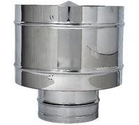 Fumaiolo Fisso Antivento Inox Tondo Ø18 cm per Stufe a Pellet Riscaldamento