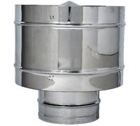Fumaiolo fisso antivento inox tondo (attacco femmina) Ø cm. 8 -