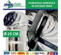 Fumaiolo Girevole Terminale Radiante Per Camino e Stufe In Acciaio Inox