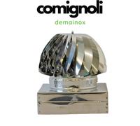Fumaiolo Girevole Tirafumo radiante camino acciaio inox comignolo stufa quadrato [EEK: Conforme]