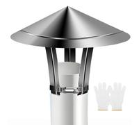 Fumaiolo in Acciaio Inox per Stufa a Legna e Pellet | Cappello Comignolo Regolabile 1cm con Fascetta, Copertura Antipioggia per Tubi di Scarico Ø 50-300mm(10in(250mm))