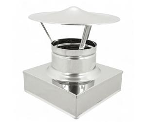 Fumaiolo in acciaio inox quadro a cappello cinese