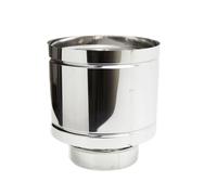 Fumaiolo terminale a botte 4 venti inox base tonda M maschio da 300mm