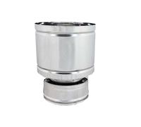 Fumaiolo terminale a botte 4 venti inox doppia parete da 100-150mm