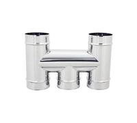 Fumaiolo terminale ad H inox innesto M maschio da 160mm