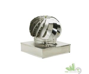 FUMAIOLO VENTOLA ACCIAIO INOX QUADRATO 52X52 CM COMIGNOLO GIREVOLE ANTIVENTO