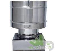 FUMAIOLO VENTOLINO A BOTTE INOX QUADRO INOX 35X35CM TERMINALE CANNA ANTIPIOGGIA