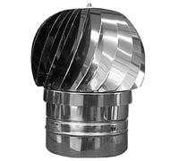 FUMAIOLO VENTOLINO INOX CAPPELLOTTO GIREVOLE TONDO CM.12 COMIGNOLO TUBO STUFA