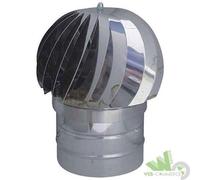 FUMAIOLO VENTOLINO INOX CAPPELLOTTO GIREVOLE TONDO CM.13 COMIGNOLO TUBO STUFA