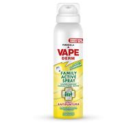 FUMAKILLA VAPE DERM FAMILY ACTIVE SPRAY, Spray antipuntura a base di Icaridina pronto all’uso, Nuova tecnologia “Bag on Valve”, Non utilizza gas propellenti dannosi e infiammabili, 125ml