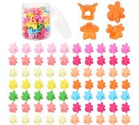 Fumanduo 100 Pezzi Fermagli per Capelli Colorati a Fiore, Piccola Clip Colorata per Bambina Mini Mollette per Capelli in Plastica Artiglio per Capelli Multicolore per Donne e Ragazze- Colore Casuale