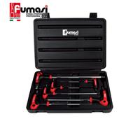 Fumasi - set chiavi a T esagonali a testa sferica 5 pz + ball in valigetta