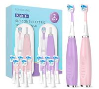 FUMEIKANG Spazzolini elettrici per bambini, confezione da 2, spazzolino sonico intelligente per ragazzi e ragazze, viol rosa