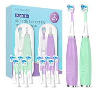 FUMEIKANG Spazzolini elettrici per bambini, confezione da 2, spazzolino sonico intelligente per ragazzi e ragazze, viol menta