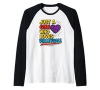 Fumetto Pop di pallavolo per Ragazze Adolescenti Che Amano la pallavolo Maglia con Maniche Raglan