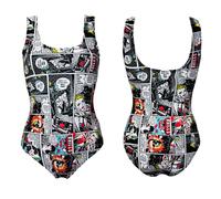 Fumetto Striscia Libro Teschi Retrò Classico Alternativa Costume Intero Body