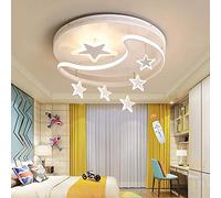 FUMIMID Lampada Da Soffitto A LED Per Bambini Dimmerabile Con Telecomando Plafoniera Star Moon Lampadario Moderna Ragazze Ragazzi Luci Per Interni Camera Da Letto Soggiorno,Bianca,42cm