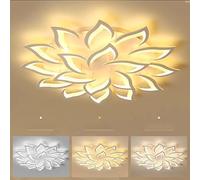 FUMIMID Plafoniera Dimmerabile LED Lampada Soggiorno A Soffitto Creativo Forma Di Fiore Lampadario in Acrilico Petalo Plafoniera Pranzo Camera Da Letto Con Telecomando,18 heads