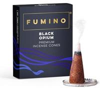 Fumino Coni di Incenso Fresco a Cascata Backflow Fragranza Nero Noir, 15 per Scatola, Masala, Agarbatti, Joss Fragranze per Relax, Meditazione e Per la Casa e L'arredamento