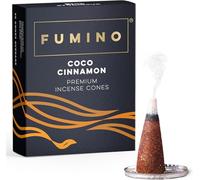 Fumino Coni di Incenso Fresco Fragranza Cacao Cannella, 15 per Scatola, Masala, Agarbatti, Joss Fragranze per Relax, Meditazione e Per la Casa e L'arredamento