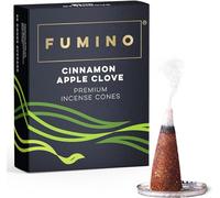 Fumino Coni di Incenso Fresco Fragranza Cannella Mela Chiodi di Garofano, 15 per Scatola, Masala, Agarbatti, Joss Fragranze per Relax, Meditazione e Per la Casa e L'arredamento