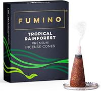Fumino Coni di Incenso Fresco Fragranza Foresta Tropicale, 15 per Scatola, Masala, Agarbatti, Joss Fragranze per Relax, Meditazione e Per la Casa e L'arredamento