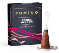 Fumino Coni di Incenso Fresco Fragranza Prato Primaverile, 15 per Scatola, Masala, Agarbatti, Joss Fragranze per Relax, Meditazione e Per la Casa e L'arredamento