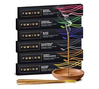 Fumino Incenso Bastoncini Naturali Realizzati a Mano Multipack Essenziale 6 Scatole 84 Stick (90g) Incensi Naturali Masala Agarbatti Fragranza Profumata Incenso Meditazione e Relax