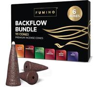 Fumino Incenso Coni a Cascata Backflow Riflusso Fuoco & Ghiaccio Multipack 6 Scatole 90 Coni Incensi Naturali Masala Agarbatti Fragranza Profumata Incenso Meditazione e Relax, Decorazione Casa