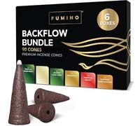 Fumino Incenso Coni a Cascata Backflow Riflusso Pacchetto Gusto Tropicale 6 Scatole 90 Coni Incensi Naturali Masala Agarbatti Fragranza Profumata Incenso Meditazione e Relax, Decorazione Casa