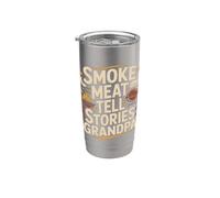 Fumo Carne Raccontare Storie Nonno BBQ Grilling Bicchiere termico in acciaio inox doppia parete