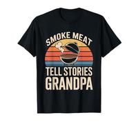 Fumo Carne Raccontare Storie Nonno BBQ Grilling Maglietta