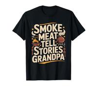 Fumo Carne Raccontare Storie Nonno BBQ Grilling Maglietta