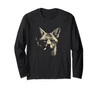 Fumo Fox Head Cool Animal Urban Smoke Vibe Maglia a Manica