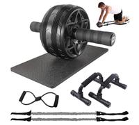 FumyFumy Ruota Addominali Attrezzi, Ab Roller Wheel Per Allenamento Di Forza Fitness Per Casa Attrezzi Palestra Multifunzione con corda di Resistenza, Cintura Yoga/Supporto per Flessioni