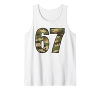 Fun 67 Six Seven Hunting Camo 6 7 Meme Gen Alpha Camouflage Canotta