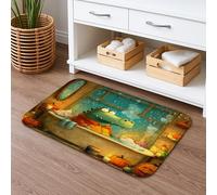 Fun Alligator - Tappetino da bagno ad asciugatura rapida, motivo coccodrillo verde, assorbente, antiscivolo, in flanella, lavabile, per bagno, decorativo, 50 x 81 cm