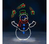 Fun Animated Snowball Fight Active Light String Frame Decor Fight Active Light String Frame Decor Christmas Outdoor Garden Snow Glowing (Size : A)