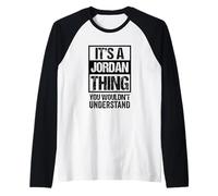 Fun Black Version It's A Jordan Thing Family Name Group PIC Maglia con Maniche Raglan