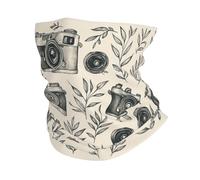 Fun Camera And Leaves Durevole Sciarpa A Mezza Faccia Protezione UV Bandana Scaldacollo per Ciclismo Motocicletta Yoga