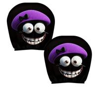 Fun Car Headrest Covers, 2 pezzi accessori per auto, protezione per poggiatesta auto, per automobilisti, SUV, campeggio, auto, viaggiatori, viaggi quotidiani, viaggi su strada