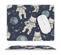 Fun Cat Astronaut Tappetino per Mouse Antipolvere Tappetini per Il Mouse Soffice Mousemat per Laptop Gioco Casa 25X30Cm