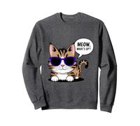 Fun Cat Lover Meow Whats Up Moms Dads & Fans giocosa novità Felpa